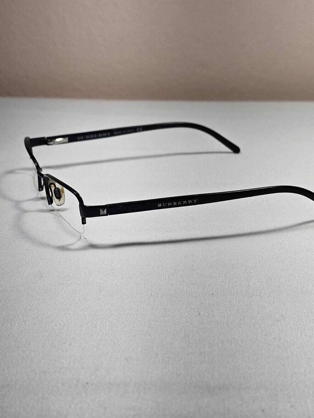 Burberry Eyeglasses Half Rim Rectangular Black Metal Frame B1049B 1001 51-18-135 - Picture 6 of 10